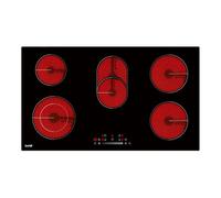 Baridi 90cm Built-In Ceramic Hob with 5 Cooking Zones, Black Glass, 9000W Hardwired - DH389