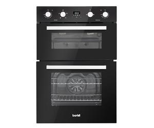 Baridi 90cm Built-In Double Oven, 88L Capacity, Energy Rating A, 8 Shelf Positions, Black Glass - DH279