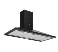 Baridi 90cm Chimney Style Cooker Hood with Carbon Filters, Black - DH59