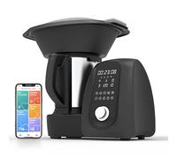 Baridi All-in-One Smart Kitchen Robot Thermo-Cooker, 18 Preset Cooking Functions, App Guided Recipes, Blender, Juicer, Mixer, Sous Vide, Steamer, Built-in Scales and Self Clean Function, Black - DH163