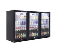 Baridi Back Bar Drinks Fridge/Cooler with Double Glazed Glass Hinged Door & Security Lock for Commercial & Domestic Settings 307L, Black - DH336