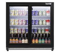 Baridi Back Bar Drinks Fridge/Cooler with Double Sliding Doors, 190L Capacity - DH273