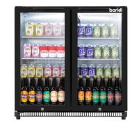 Baridi Back Bar Drinks Fridge with Hinged Double Door, 190L Capacity - DH272