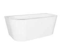 Baridi Back To Wall Gloss White Bath Slim Rim, Overflow System, Clicker Waste & Adjustable Stand 150Cm Dh421