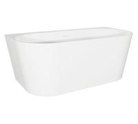 Baridi Back To Wall Gloss White Bath Slim Rim, Overflow System, Clicker Waste & Adjustable Stand Dh422