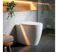 Baridi Back-To-Wall Toilet With Soft Close Seat & Rimless Flush, White Gloss, Dh334