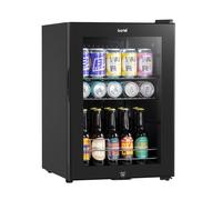 Baridi Beer & Drinks Fridge With Wire Shelves Led Light & Security Lock 60L - Black