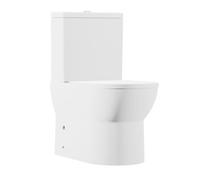 Baridi Close-Coupled Toilet with Closed Back, Soft Close Seat, Dual Flush Cistern and Rimless Flush, White Gloss - DH333