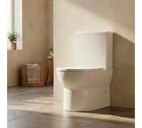 Baridi Close-Coupled Toilet With Closed Back, Soft Close Seat, Dual Flush Cistern & Rimless Flush, White Gloss, Dh333