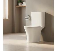 Baridi Close Coupled Toilet With Open Back, Soft Close Seat, Dual Flush Cistern & Rimless Flush, White Gloss, Dh332