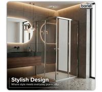 Baridi Corner Shower Entry Enclosure 1000 X 800 X 1850mm With 6mm Tempered Glass - Chrome - Dh300
