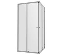 Baridi Corner Shower Entry Enclosure 800 x 800 x 1850mm with 6mm Tempered Glass - Chrome - DH298