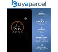 Sealey DH137 Baridi Electric Glass Panel Heater 1500W Thermostat Controlled 24Hr 7 Day Timer Wi-Fi Enabled Remote Control Black - Dh137