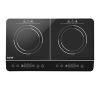Baridi Portable Induction Hob: Two Zone Cooktop with 13A Plug, 2800W, 10 Power Settings, Touch Controls, 3-Hour Timer Function, Child Safety Lock, Black - DH146