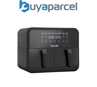 Baridi Dual Zone Air Fryer, 8 Preset Functions, 1700W, 8L, Black - DH172