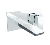 Baridi Dh396 Wall Mounting Basin Mixer Tap, Square - Chrome