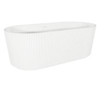 Baridi Double Ended Gloss White Bath, Fluted Design, Slim Rim, Overflow System 168Cm Dh420