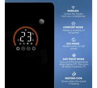 Baridi Electric Glass Panel Heater 1500W Thermostat Wi-Fi Enabled Black DH137