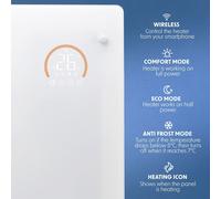 Baridi Electric Glass Panel Heater 1500W Thermostat Wi-Fi Enabled White DH138