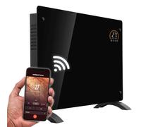 Baridi Electric Glass Panel Heater, 2000W, Thermostat Controlled 24Hr 7 Day Timer, Wi-Fi Enabled, Remote Control, Black - DH139