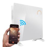 Baridi Electric Glass Panel Heater, 2000W, Thermostat Controlled 24Hr 7 Day Timer, Wi-Fi Enabled, Remote Control, White - DH140