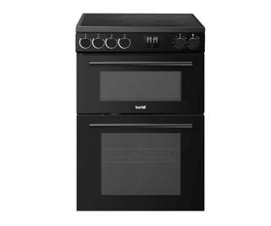 Baridi Freestanding Electric Cooker 60cm with 99L Double Cavity & 4 Zone Ceramic Hob, Black - DH429