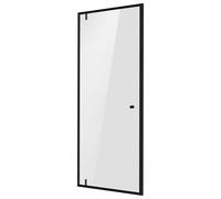 Baridi Hinged Shower Door 800 x 1850mm, 6mm Tempered Glass, Reversible Installation - Black - DH307