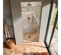 Baridi Hinged Shower Door 800 X 1850mm, 6mm Tempered Glass, Reversible Installation - Chrome - Dh306
