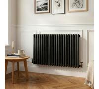 Baridi Horizontal Traditional 2 Column Radiator 600 X 1012mm Black