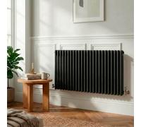 Baridi Horizontal Traditional 2 Column Radiator 600 X 1147mm Black