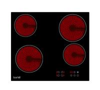Baridi Integrated Ceramic Hob With 4 Cooking Zones 60Cm - Black Glass