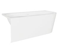Baridi Left Hand Corner Gloss White Bath, Slim Rim, Overflow System, Clicker Waste & Adjustable Stand 160Cm Dh424