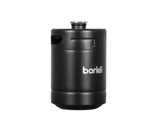 Baridi Mini Stainless Steel Growler Keg 2L, Matte Black Suitable for Soft Drinks or Beer on Tap at Home - DH99