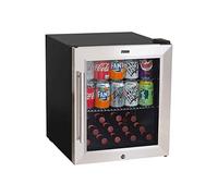 Baridi Mini Tabletop Beer & Drinks Fridge with Lock & Key, Metal Shelves & LED Light 50L, Stainless Steel - DH75
