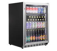 Baridi Outdoor Drinks/Beverage/Bar Fridge with Triple Glazed Door - DH439 | Security Lock, 150L, Stainless Steel