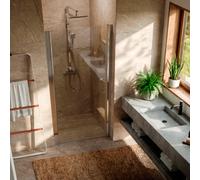 Baridi Pivot Shower Door 800 X 1850mm, 6mm Tempered Glass, Reversible Installation - Chrome - Dh303