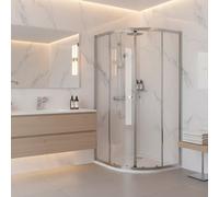 Baridi Quadrant Shower Entry Enclosure 800 X 800 X 1850mm With 6mm Tempered Glass - Chrome - Dh301
