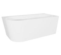 Baridi Right Hand Corner Gloss White Bath, Slim Rim, Overflow System, Clicker Waste & Adjustable Stand 150Cm Dh426