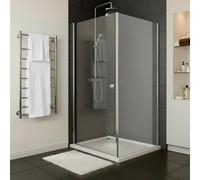 Baridi Side Panel for Sliding Shower Doors, 6mm Tempered Glass, 800 x 1850mm, Chrome - DH296