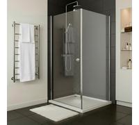 Baridi Side Panel For Sliding Shower Doors, 6mm Tempered Glass, Chrome - Dh296