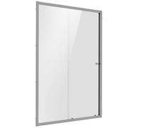 Baridi Sliding Shower Door 1000 x 1850mm, 6mm Tempered Glass, Reversible Installation - Chrome - DH292