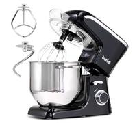 Baridi Stand Mixer, 8L Stainless Steel Bowl, Supplied with Dough Hook, Egg Whisk and Beater, 1800W, Black - DH174