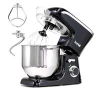 Baridi Stand Mixer, 8L Stainless Steel Bowl, Supplied with Dough Hook, Egg Whisk and Beater, 1800W, Black - DH174