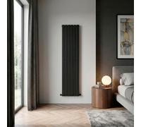 Baridi Vertical Radiator Contemporary Double Flat Panel Design 420 X 1800mm Black