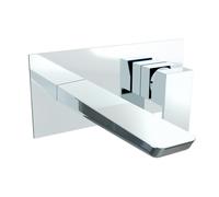Baridi Wall Mounting Basin Mixer Tap, Square, Chrome - DH396