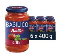 Barilla Red Sauce Basilico, tomato and basil pasta sauce, sun-ripened tomatoes, 100% Italian tomatoes, Pack of 6 x 400g