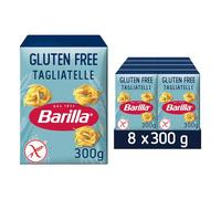 Barilla Gluten Free Tagliatelle Pasta 8 x 300g - Made with Corn & Rice - Non-GMO, Vegan - Long-Cut Italian Style - Bulk Pack