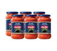 Barilla Olive Pasta Sauce - Italian Tomato Sauce with Green & Black Olives - No Added Preservatives - Bulk Pack of 6 x 400g Jars