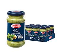 Barilla Pasta Sauce, Genovese Pesto Sauce, Basil Pesto, Authentic Italian Taste, Bulk Pack of 12 x 190 g