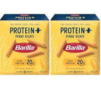 Barilla Penne Rigate Protein Plus - High-Protein Italian Pasta Made with Durum Wheat & Pea Protein - 20g Protein per 100g - Source of Fibre - Classic Short Shape - Single Pack (1 x 400g) (Pack of 2)